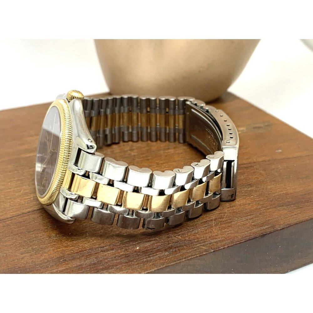Tudor Mens Watch 15633 Monarch Vintage Swiss Brown Dial Two Tone Gold Steel 36mm - Picture 8 of 14